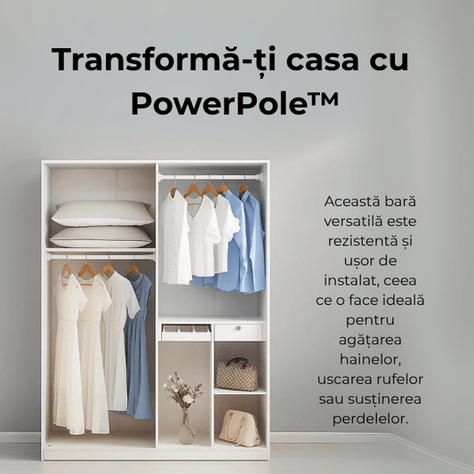 Transformă-ți casa cu bara-extensibila PowerPole™ pentru haine și perdele – Trevia